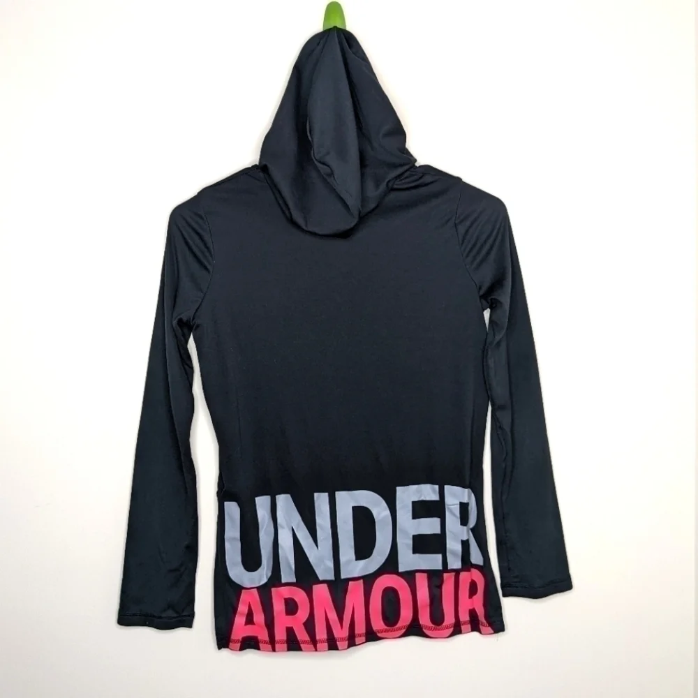 Under Armour Loose Black Athletic Pullover Hoodie M Youth